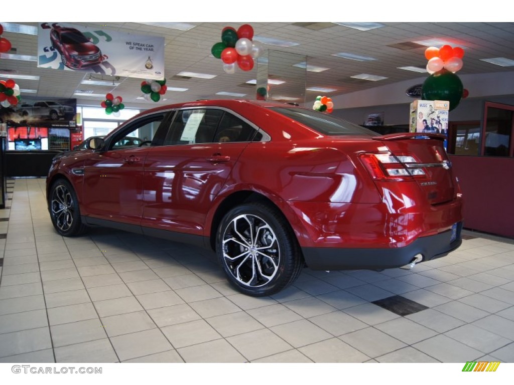 2013 Taurus SHO AWD - Ruby Red Metallic / SHO Charcoal Black/Mayan Gray Miko Suede photo #51