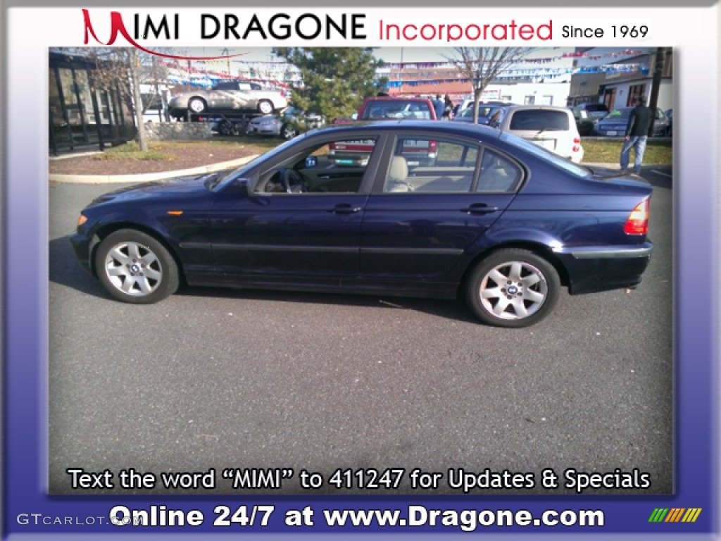 2002 3 Series 325xi Sedan - Orient Blue Metallic / Sand photo #3