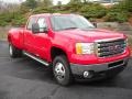 2013 Fire Red GMC Sierra 3500HD SLT Crew Cab 4x4 Dually  photo #2