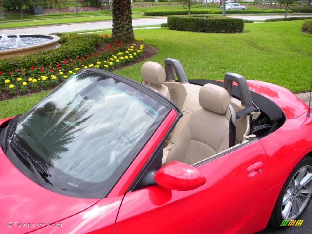 2004 Z4 3.0i Roadster - Bright Red / Dark Beige photo #9