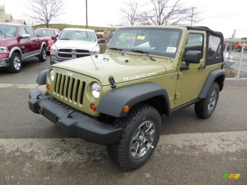 Commando Green 2013 Jeep Wrangler Rubicon 4x4 Exterior Photo #74021379