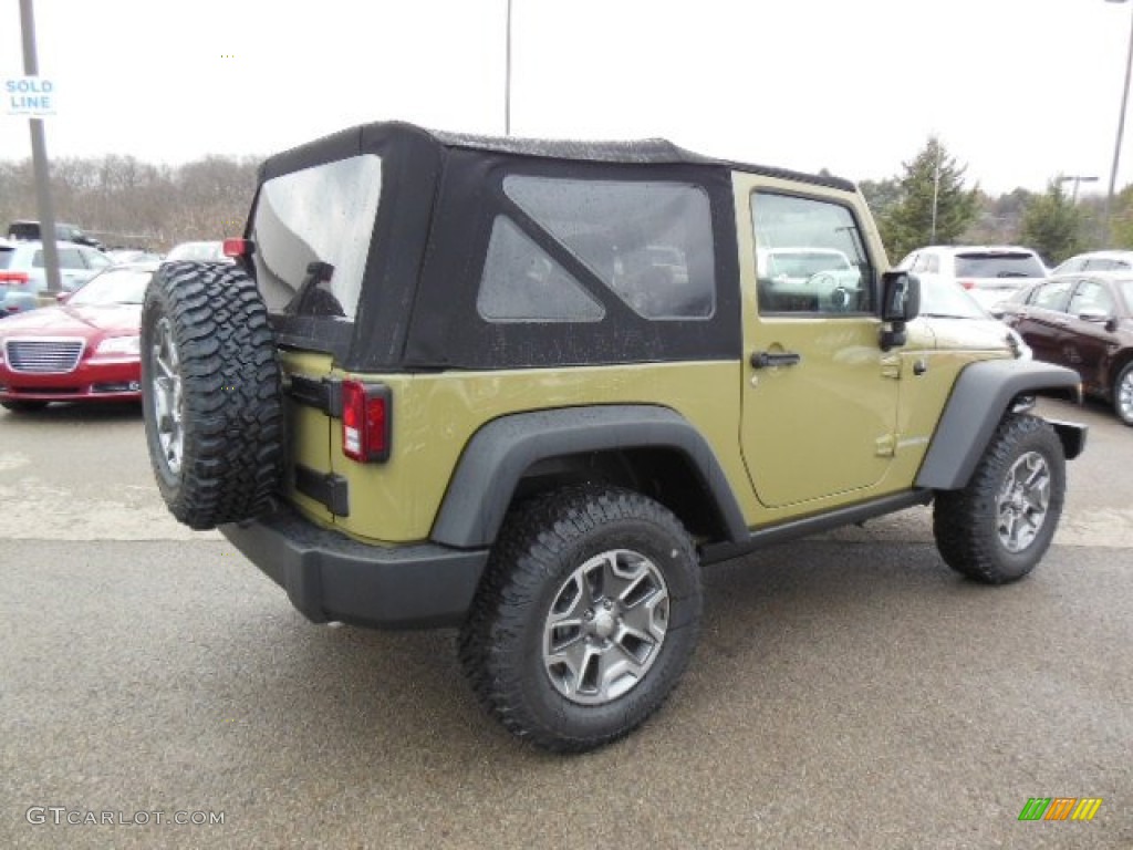 2013 Wrangler Rubicon 4x4 - Commando Green / Black photo #6