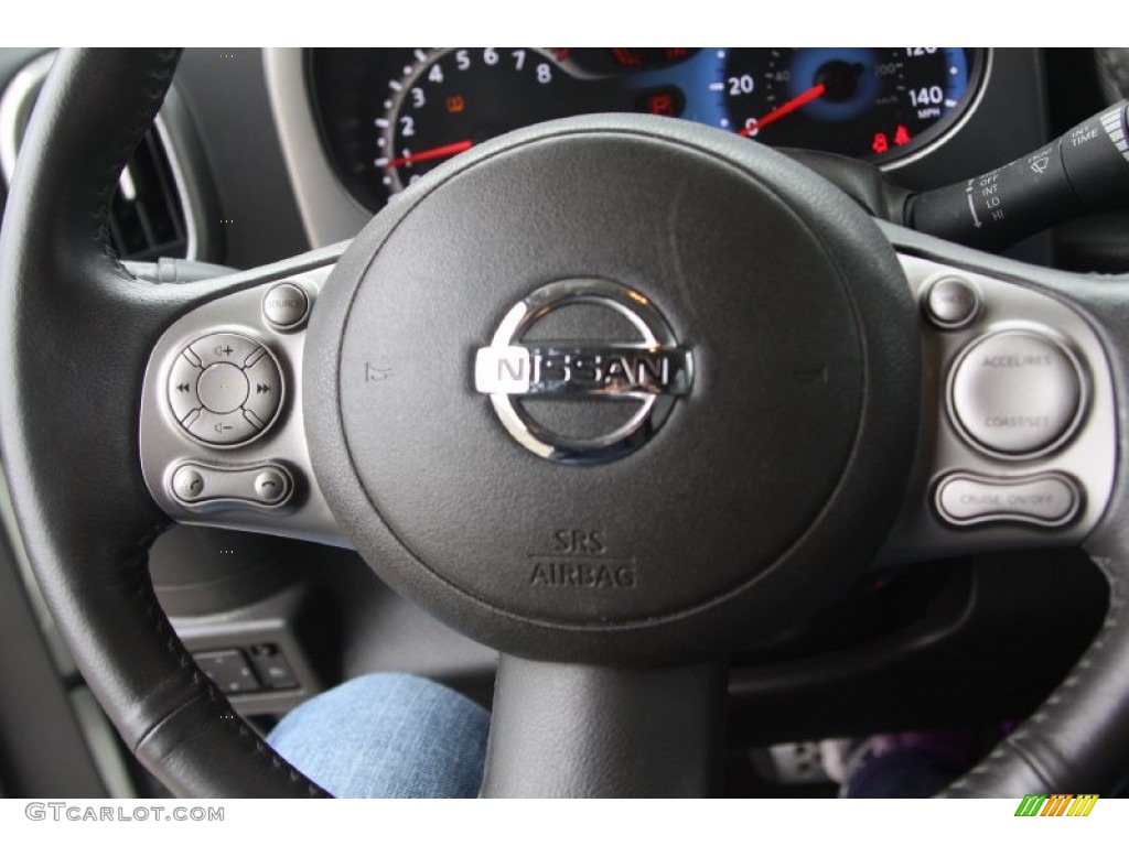 2010 Nissan Cube Krom Edition Black/Gray Steering Wheel Photo #74022127