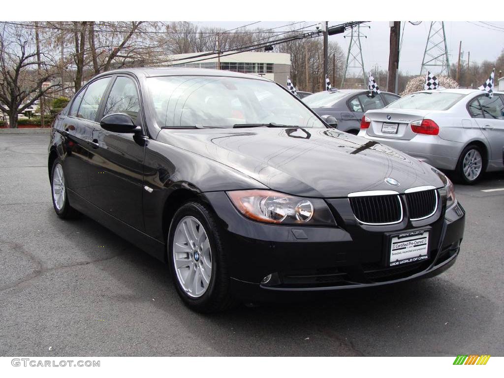 2007 3 Series 328xi Sedan - Jet Black / Beige photo #3