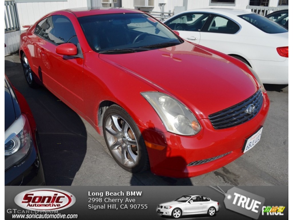 2003 G 35 Coupe - Laser Red / Graphite photo #1