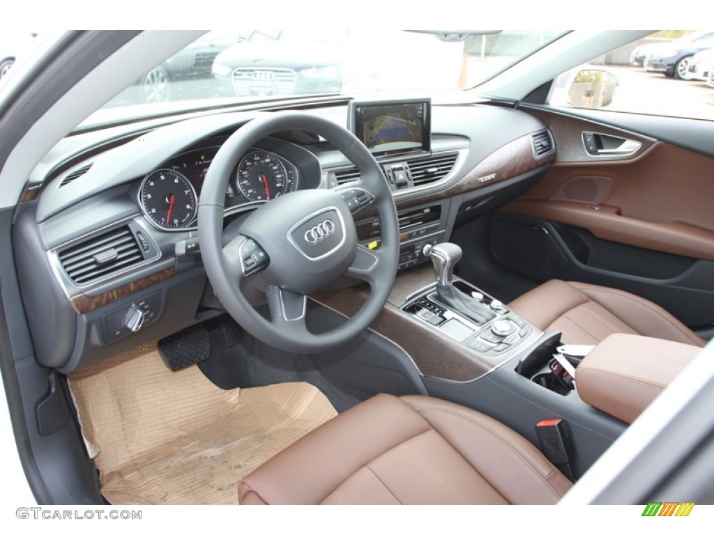 Nougat Brown Interior 2013 Audi A7 3.0T quattro Prestige Photo #74026197
