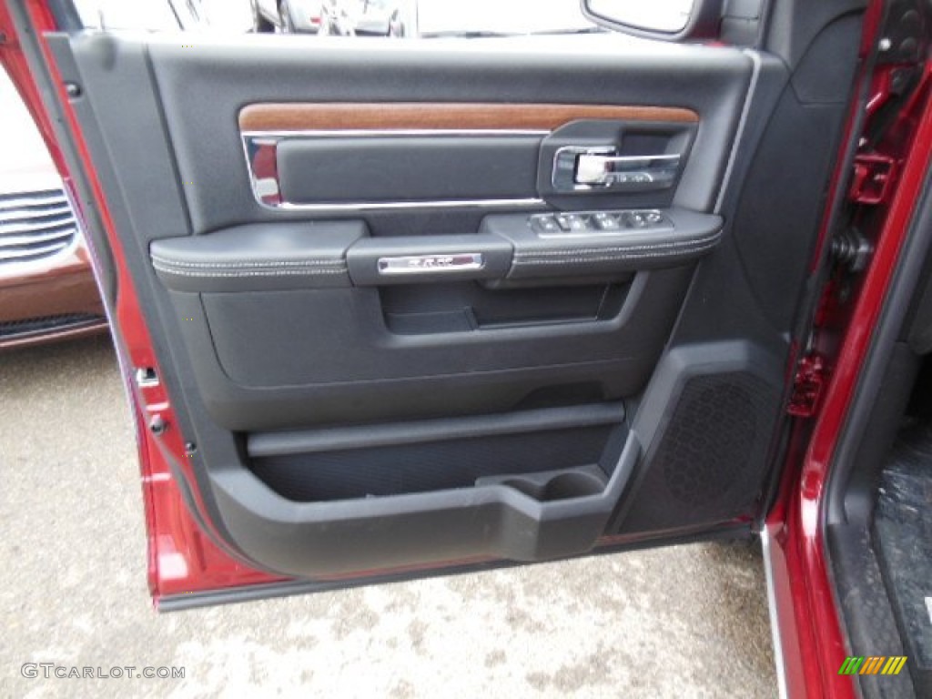 2013 Ram 1500 Laramie Crew Cab 4x4 Black Door Panel Photo #74028127