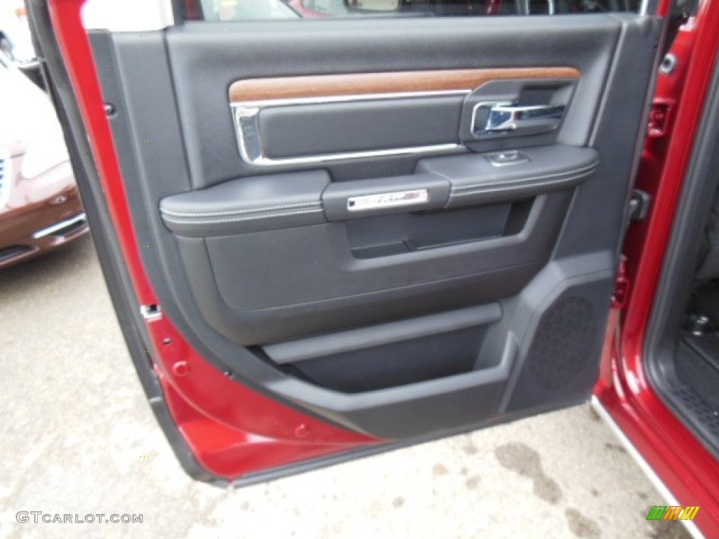 2013 Ram 1500 Laramie Crew Cab 4x4 Black Door Panel Photo #74028162