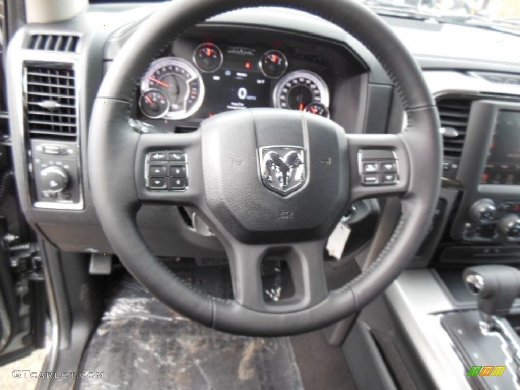 2013 Ram 1500 Sport Quad Cab 4x4 Black Steering Wheel Photo #74028519