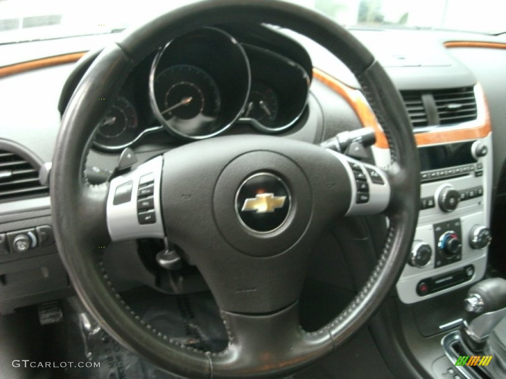 2009 Chevrolet Malibu LT Sedan Ebony Steering Wheel Photo #74029907