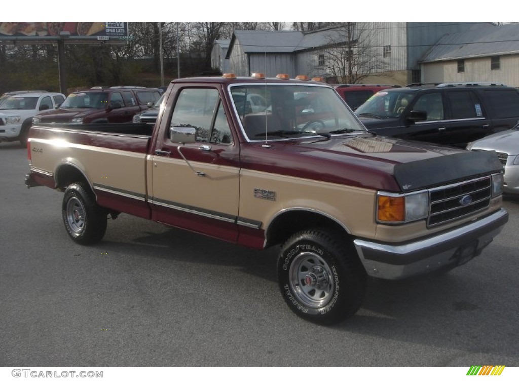 1989 F150 XLT Lariat Regular Cab 4x4 - Dark Chestnut Brown / Scarlet Red photo #1