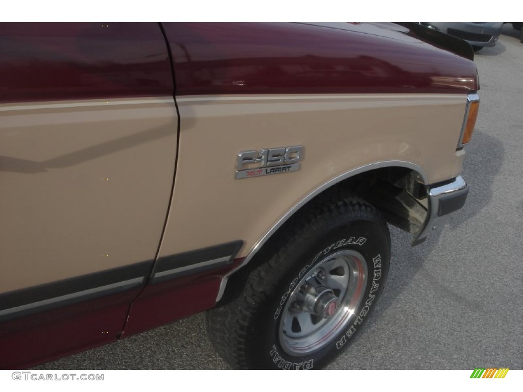 1989 F150 XLT Lariat Regular Cab 4x4 - Dark Chestnut Brown / Scarlet Red photo #16