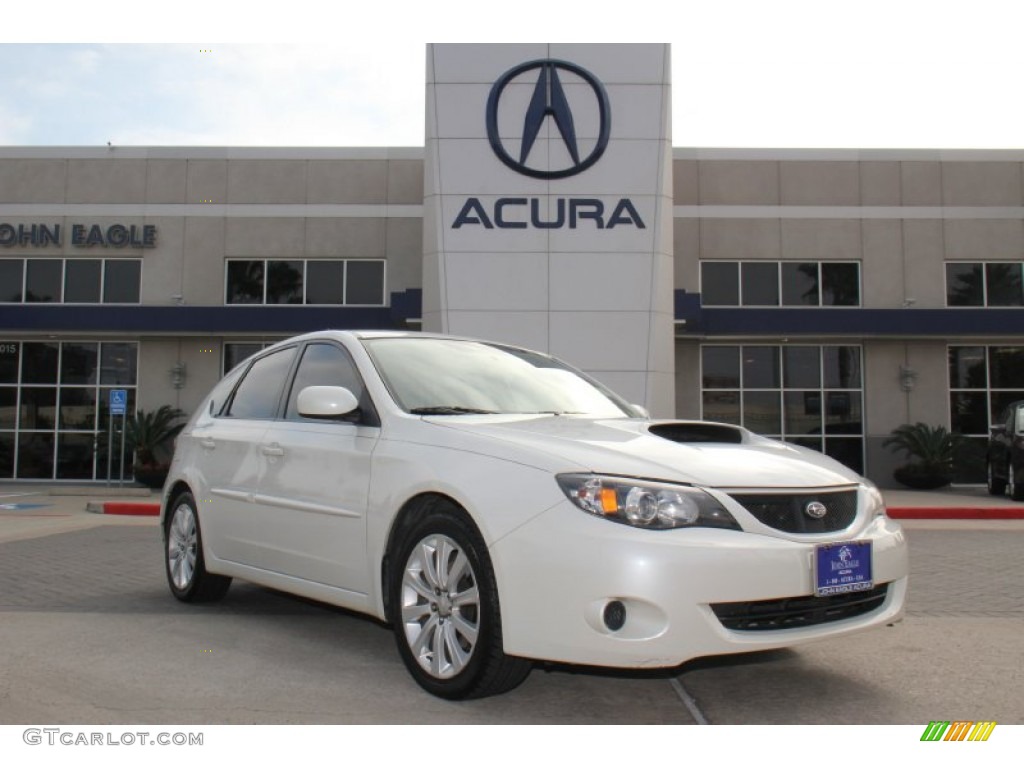 2008 Impreza WRX Wagon - Satin White Pearl / Carbon Black photo #1