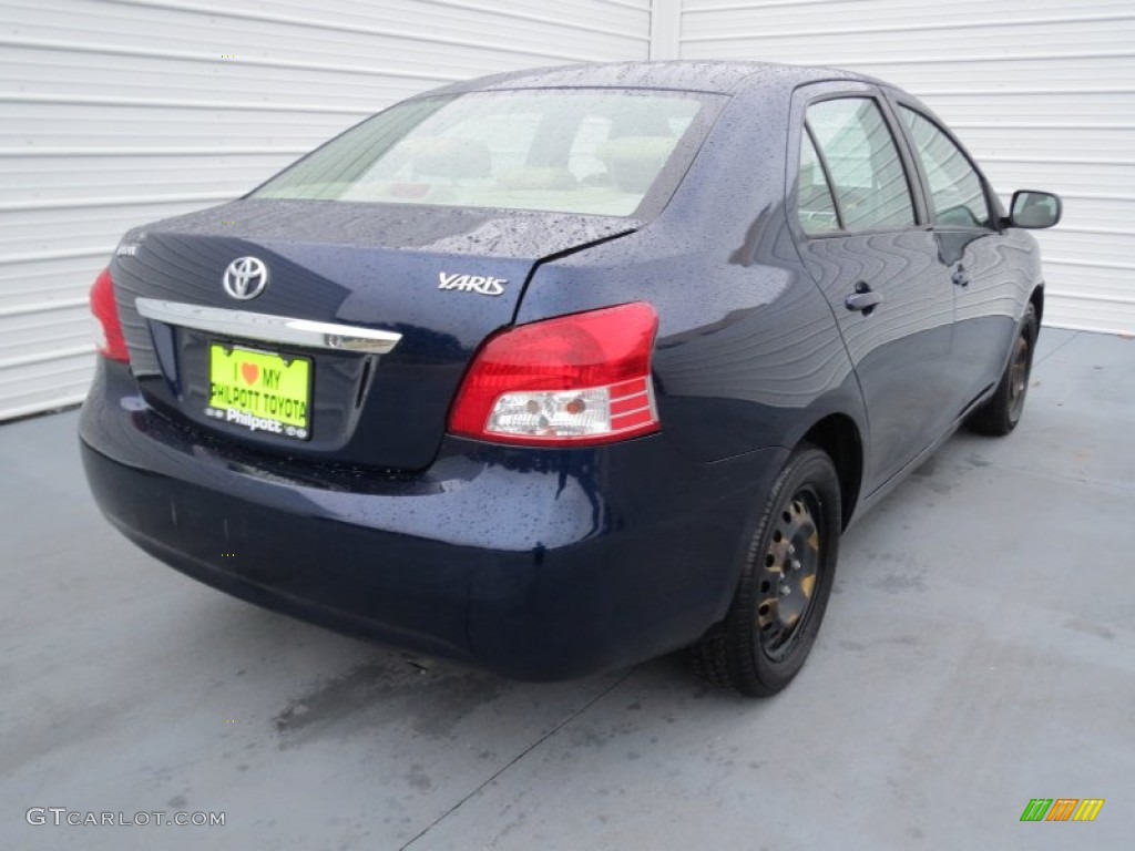 2007 Yaris Sedan - Nautical Blue Metallic / Bisque photo #3