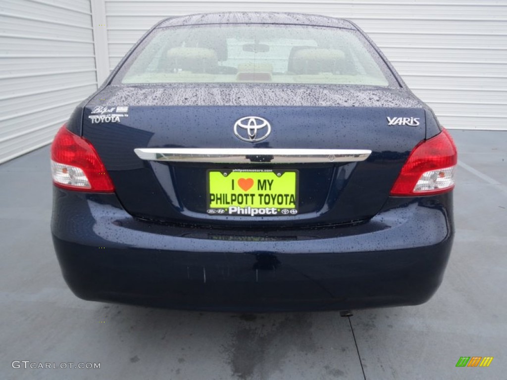 2007 Yaris Sedan - Nautical Blue Metallic / Bisque photo #4