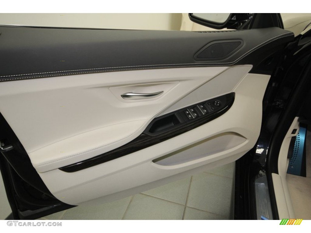 2013 BMW 6 Series 650i Gran Coupe Ivory White Door Panel Photo #74034041