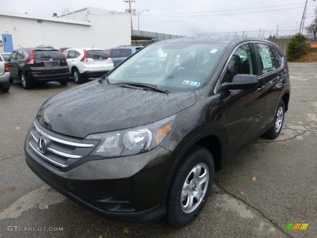 2013 CR-V LX AWD - Kona Coffee Metallic / Black photo #8