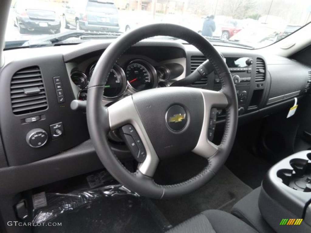 2013 Chevrolet Silverado 1500 Hybrid Crew Cab Ebony Steering Wheel Photo #74034627