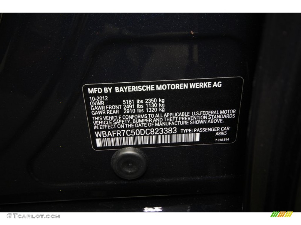 2013 5 Series Color Code A89 for Imperial Blue Metallic Photo #74034804