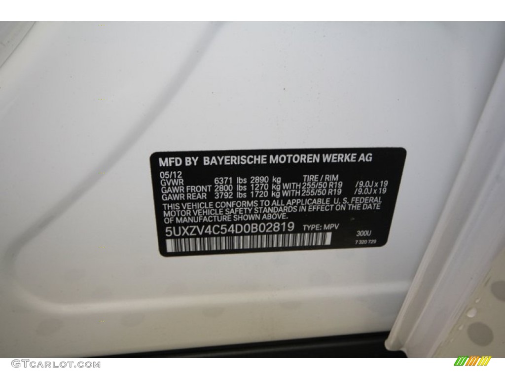 2013 X5 Color Code 300 for Alpine White Photo #74035122