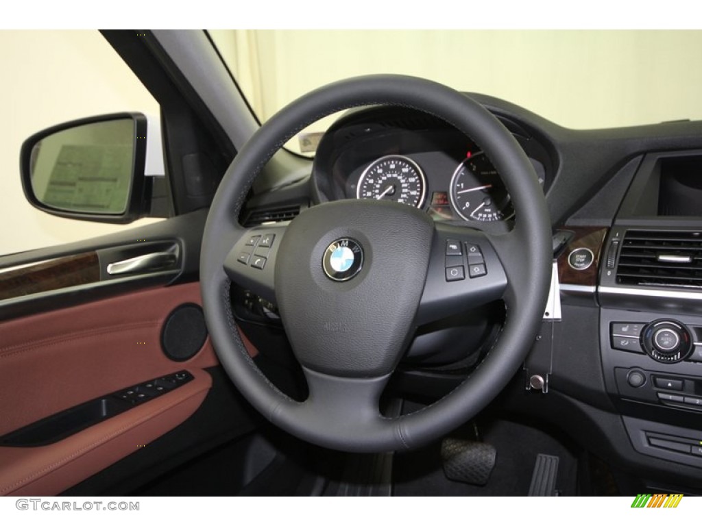 2013 BMW X5 xDrive 35i Premium Black Steering Wheel Photo #74035682