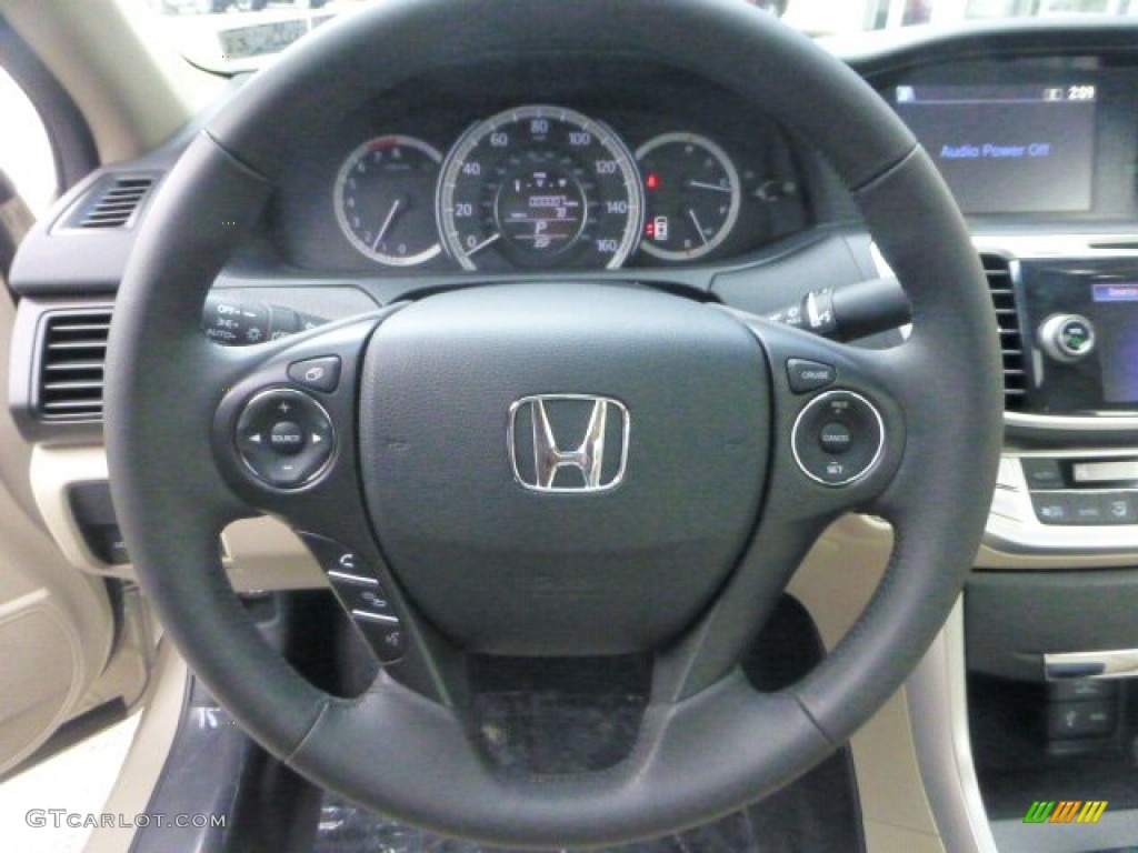 2013 Honda Accord EX-L Sedan Ivory Steering Wheel Photo #74036046