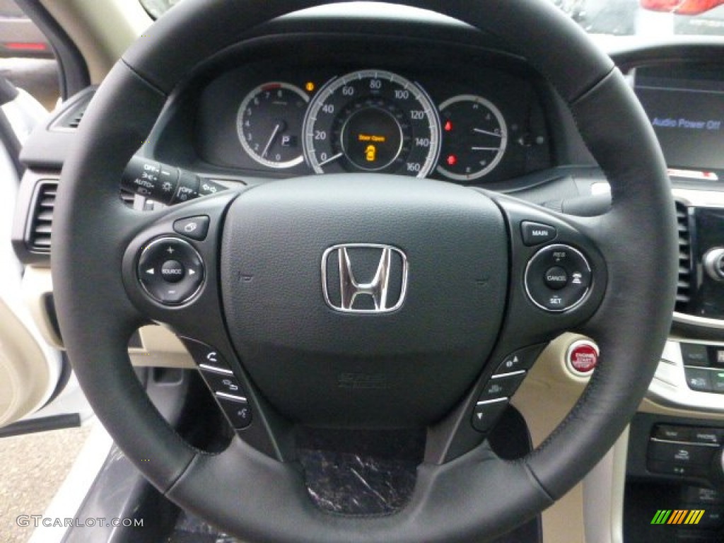 2013 Honda Accord Touring Sedan Ivory Steering Wheel Photo #74036411