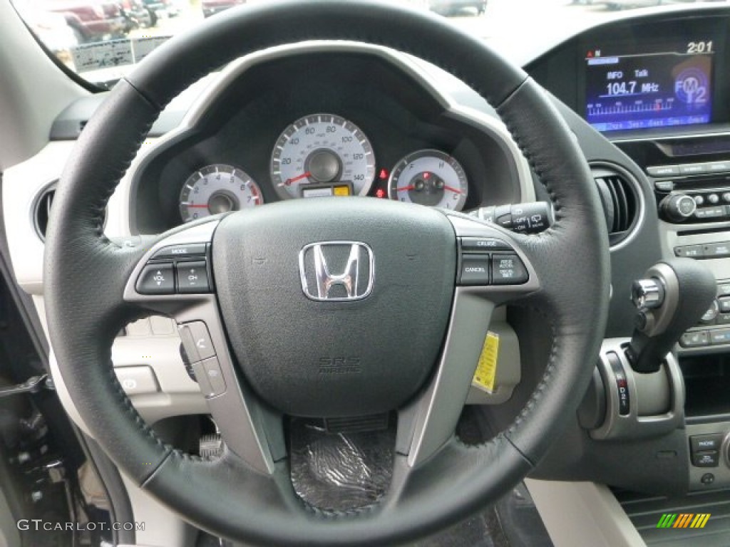 2013 Honda Pilot EX-L 4WD Gray Steering Wheel Photo #74036925