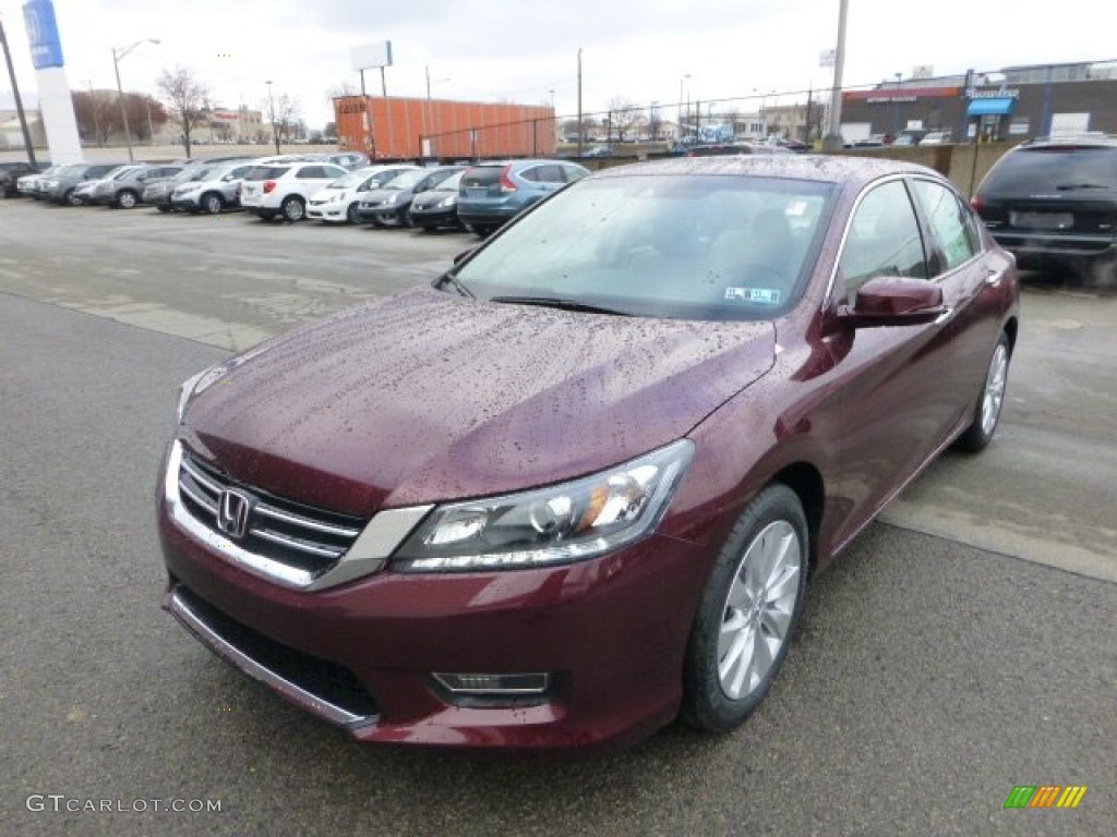 2013 Accord EX-L V6 Sedan - Basque Red Pearl II / Ivory photo #8