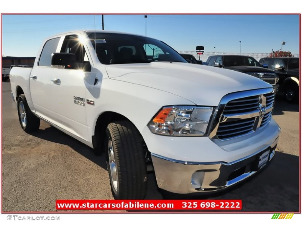 2013 1500 Big Horn Crew Cab - Bright White / Black/Diesel Gray photo #9