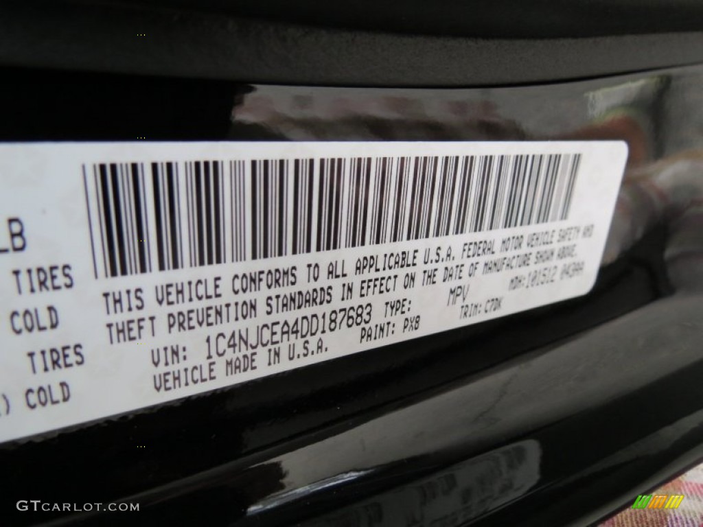 2013 Compass Color Code PX8 for Black Photo #74041424