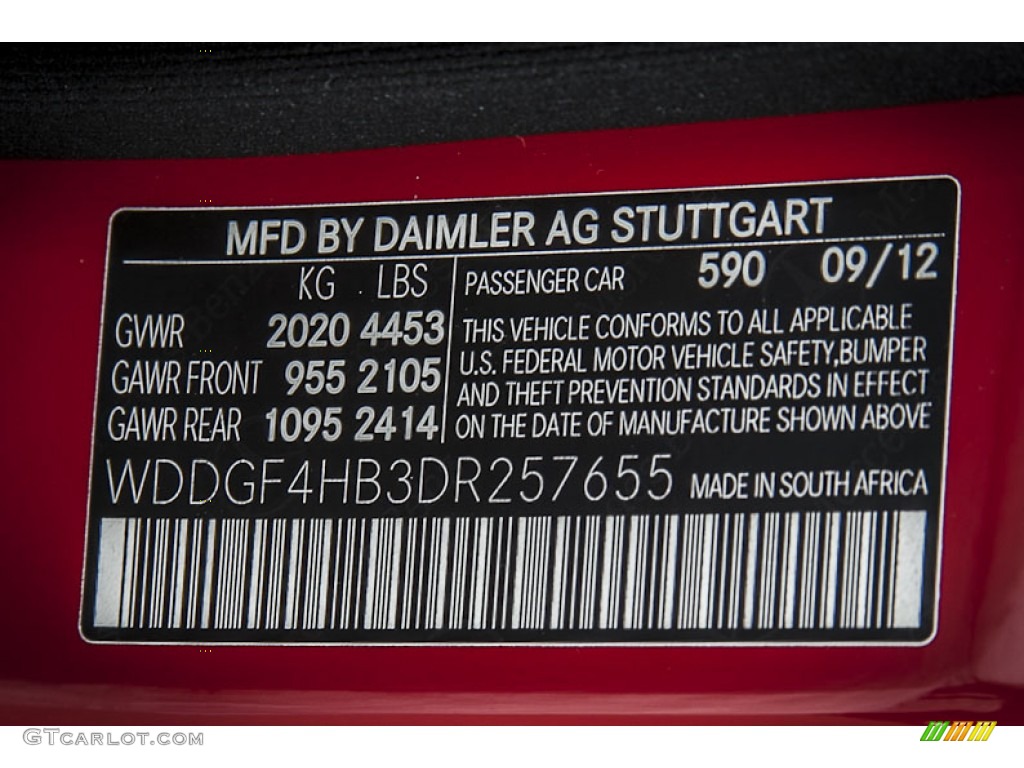 2013 C Color Code 590 for Mars Red Photo #74044778