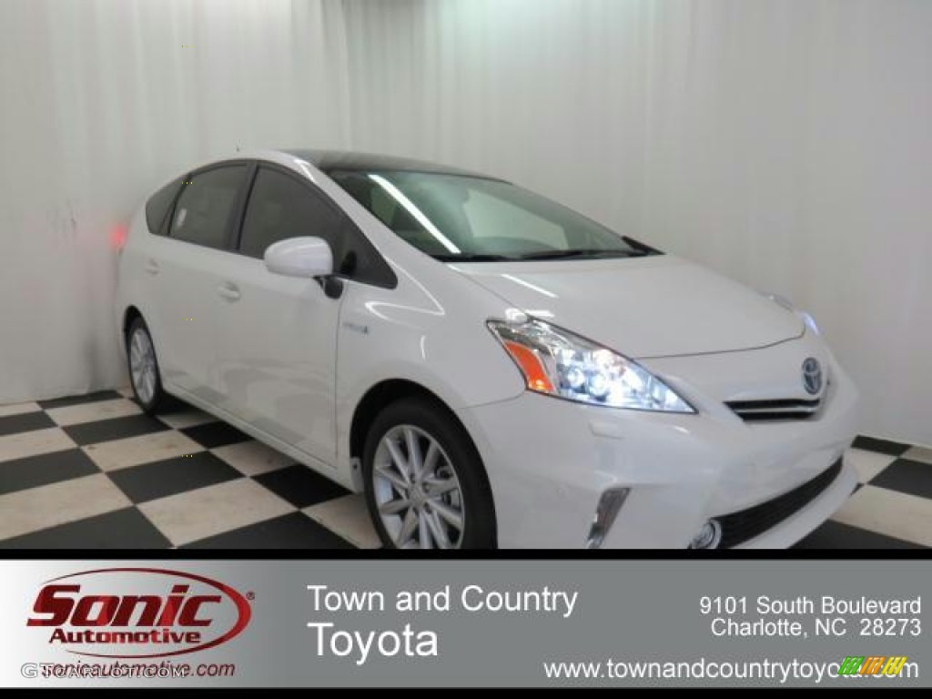 2012 Prius v Five Hybrid - Blizzard White Pearl / Misty Gray photo #1