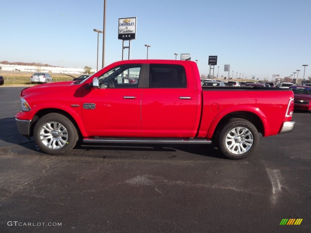Flame Red 2013 Ram 1500 Laramie Longhorn Crew Cab 4x4 Exterior Photo #74044849