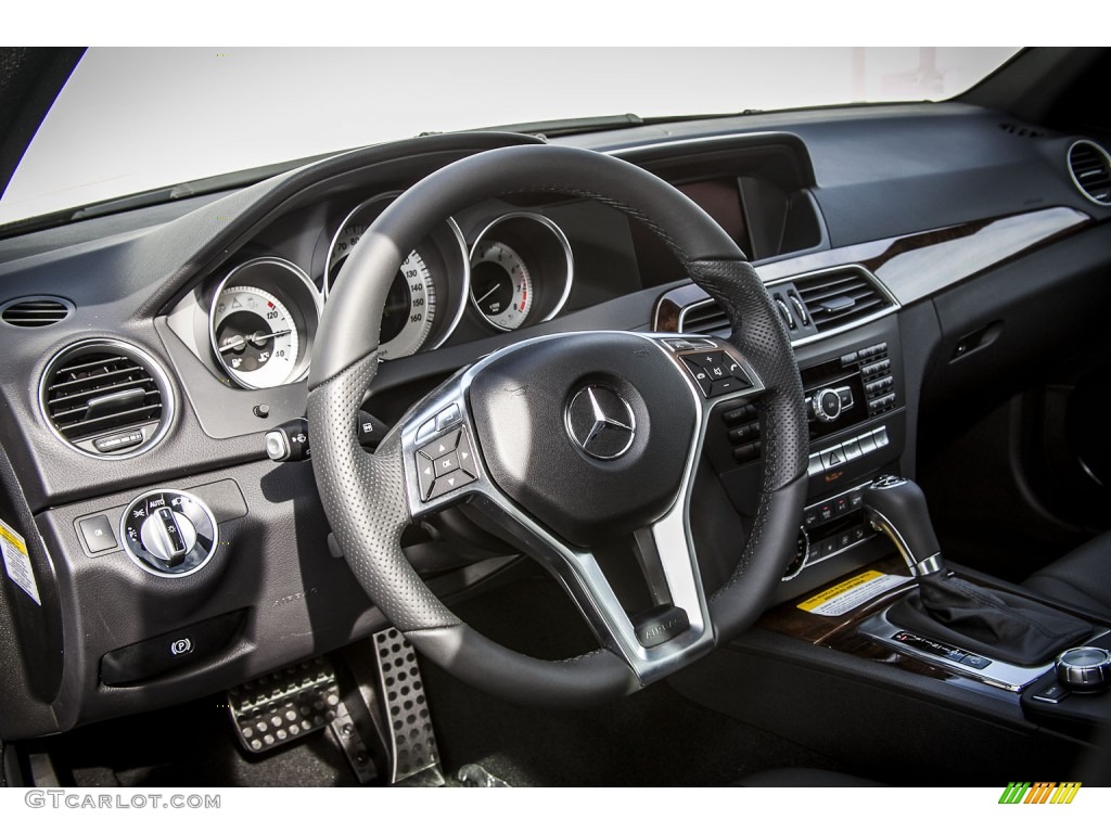 2013 Mercedes-Benz C 350 Sport Black Steering Wheel Photo #74045147