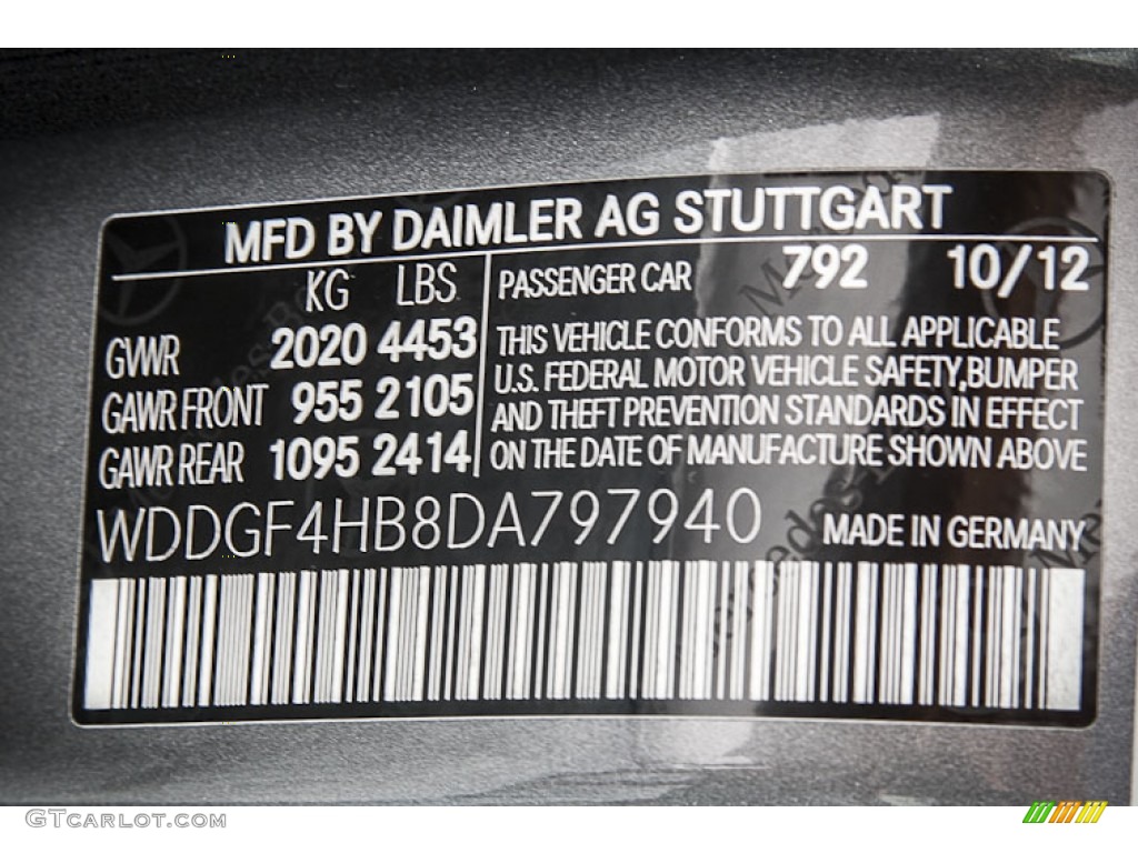 2013 C Color Code 792 for Palladium Silver Metallic Photo #74047071