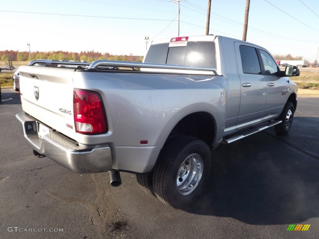Bright Silver Metallic 2012 Dodge Ram 3500 HD SLT Mega Cab 4x4 Dually Exterior Photo #74048231