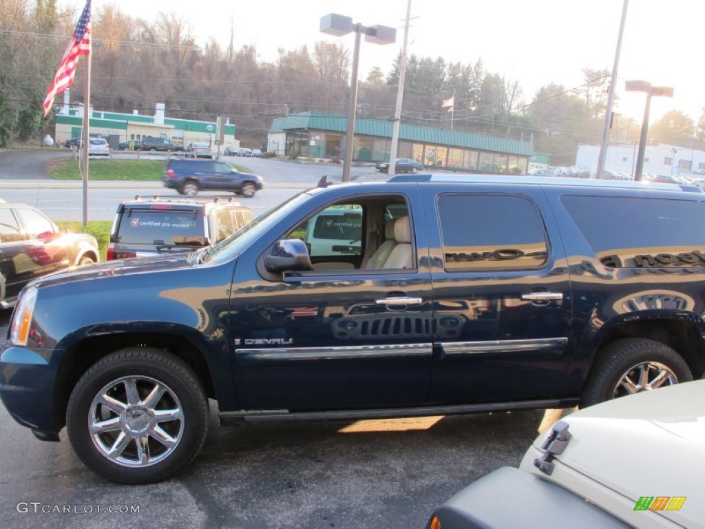 2007 Yukon XL Denali AWD - Blue-Green Crystal / Cocoa/Light Cashmere photo #9