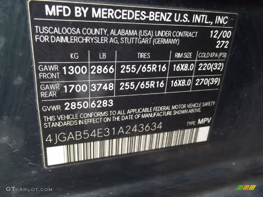 2001 ML 320 4Matic - Cypress Green Metallic / Charcoal photo #29