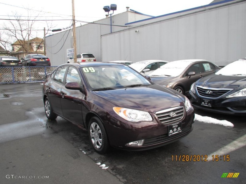 2009 Elantra GLS Sedan - Purple Rain / Beige photo #3