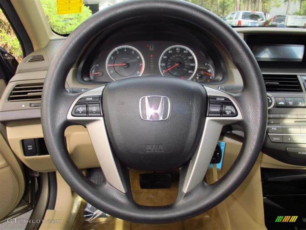 2010 Honda Accord LX Sedan Ivory Steering Wheel Photo #74052506