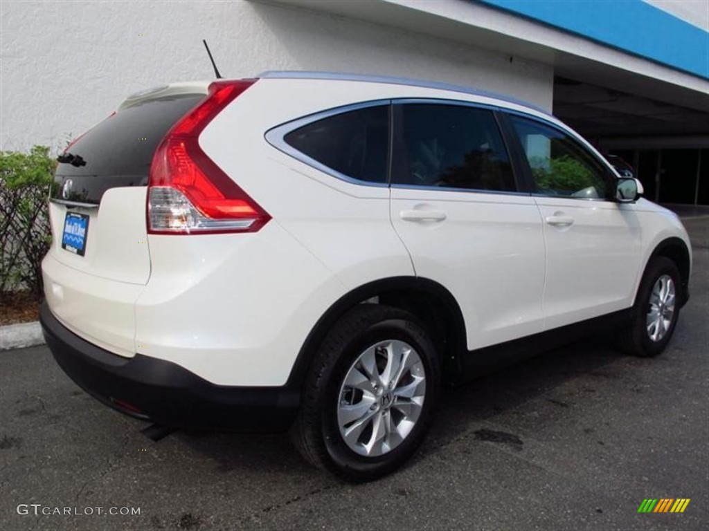 2013 CR-V EX-L - White Diamond Pearl / Beige photo #3