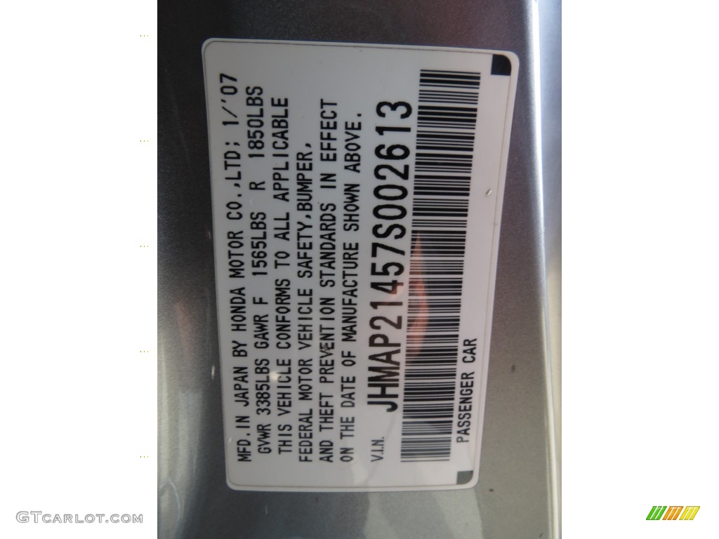 2007 S2000 Roadster - Silverstone Metallic / Black photo #6