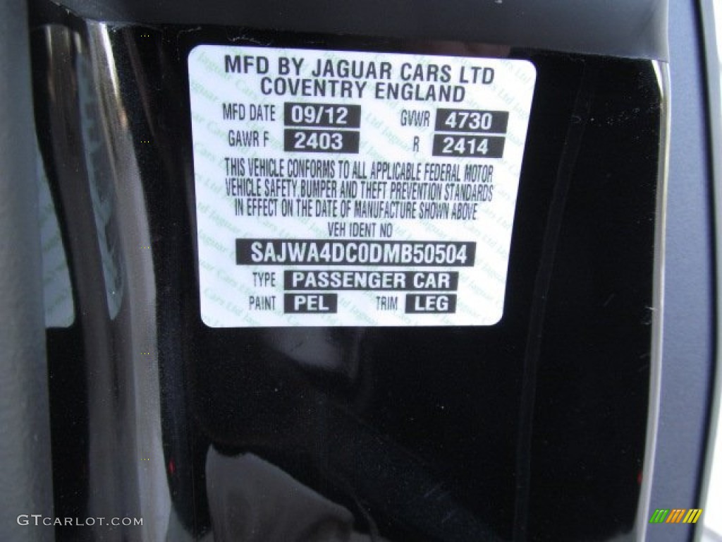 2013 XK Color Code PEL for Ultimate Black Metallic Photo #74056400