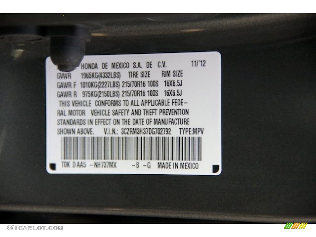 2013 CR-V Color Code NH737MX for Polished Metal Metallic Photo #74057174