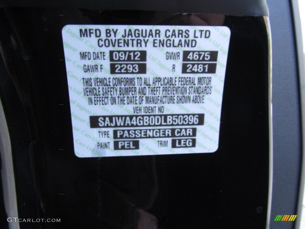 2013 XK Color Code PEL for Ultimate Black Metallic Photo #74057204