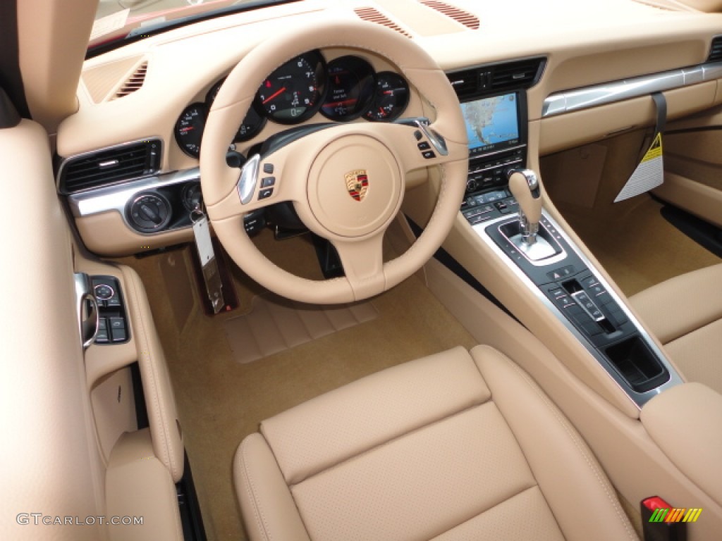 Luxor Beige Interior 2013 Porsche 911 Carrera Cabriolet Photo #74060512