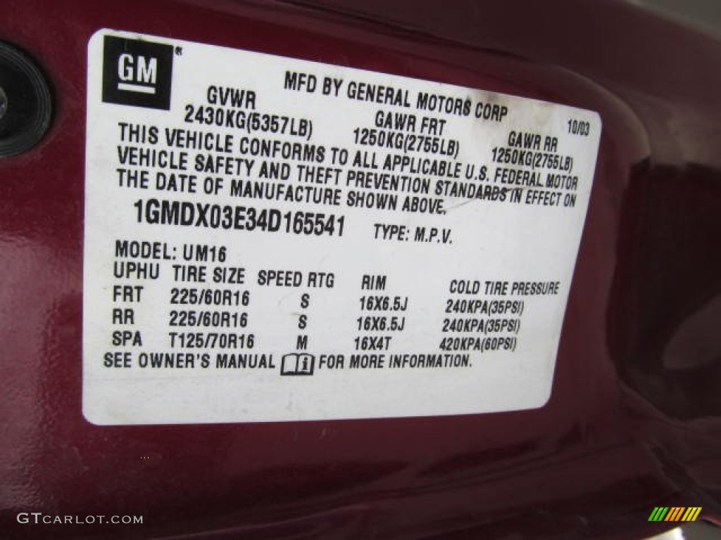2004 Montana  - Sport Red Metallic / Taupe photo #19
