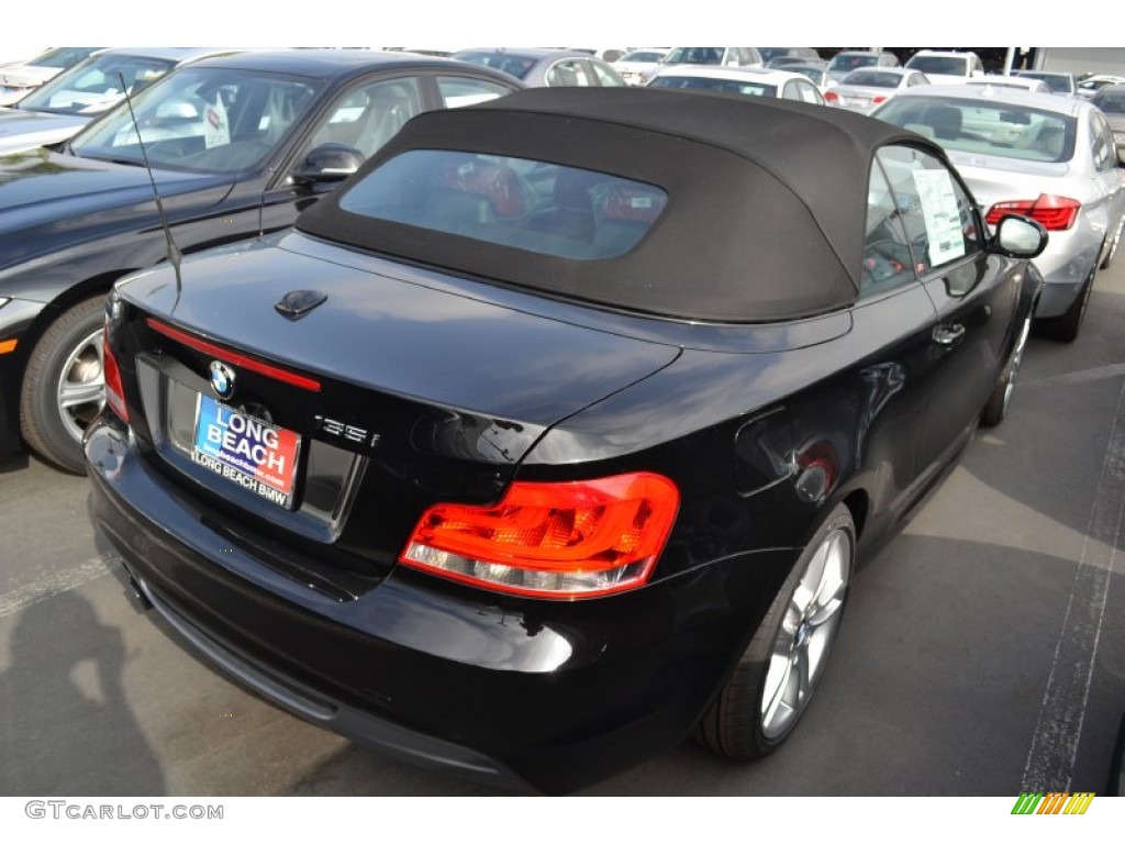 2013 1 Series 135i Convertible - Jet Black / Coral Red photo #4