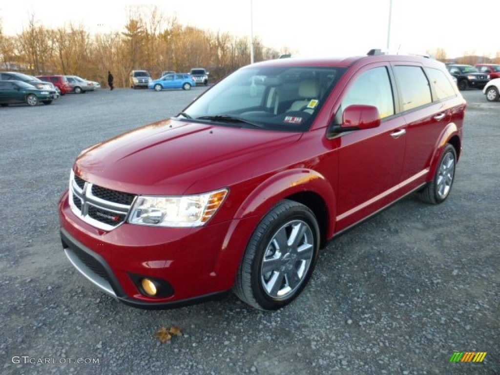 Brilliant Red Tri-Coat Pearl 2012 Dodge Journey Crew AWD Exterior Photo #74068253